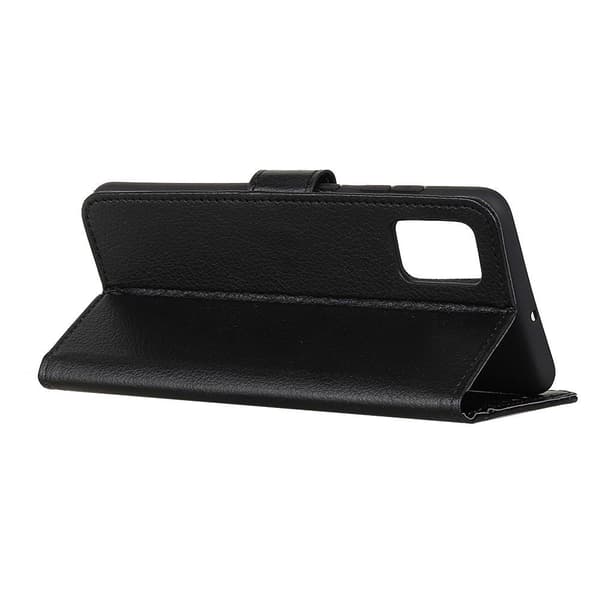 Samsung Galaxy A52 / A52s - Litchi Læder Etui - Sort Sort Sort