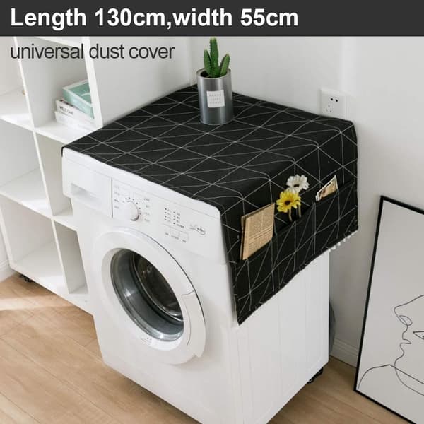 Køleskab støvbeskyttelse sort 130 x 55 cm, køleskab med opbevaring