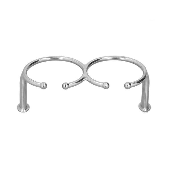 Dobbelt åben ring kopholder 316 rustfrit stål universal til båd, spillebord, sofa, biler
