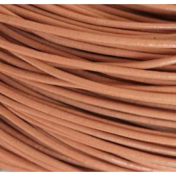 5 meter  naturfärgad läderrem  3 mm. tjock