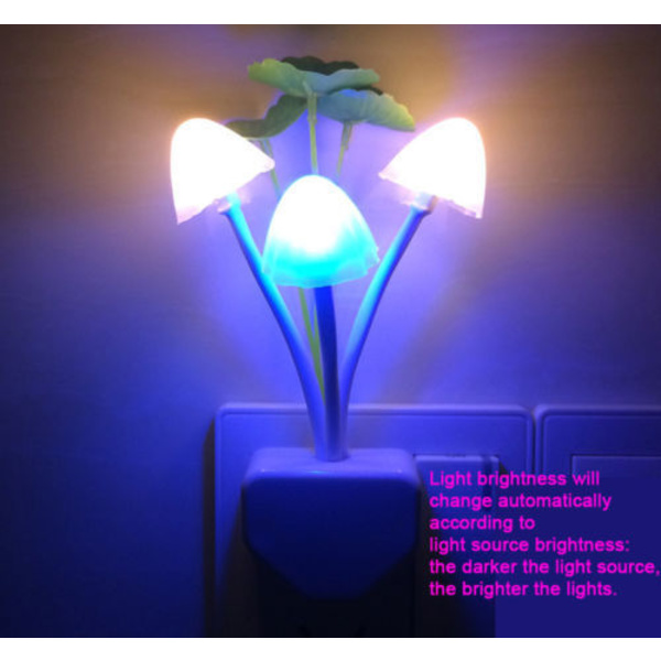 B Induktion LED Natlys, Farveskiftende Plug-in LED Drømmeseng