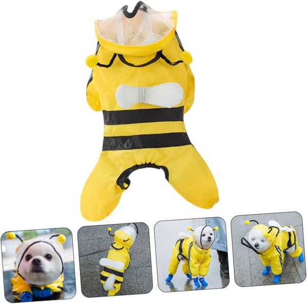 1 st Husdjursregnrock Set Vinterkappa Vinterjacka Söt Husdjur Poncho Valp Hund L