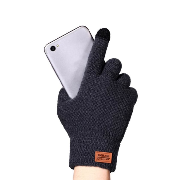 Touchscreen vinterhandskar, vinterstickade handskar, varm cykling