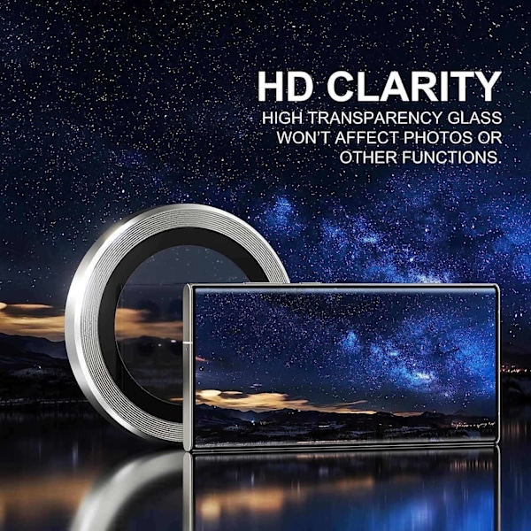 Silver Samsung S24+ Plus Kamera Linsskydd Transparent one size