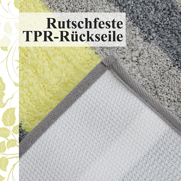 Mångsidig Cordural Randig Badrumsmatta, Plysch Högabsorberande Halkfri Badrumsmatta för Kök Sovrum, 50 X 80 Cm Mikrofiber Med Tpr Gummi