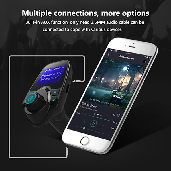 Släpp Loss Den Fulla Potentialen i Din Bils Ljudsystem Med Vår Bluetooth FM-Sändare, Komplett Med Anti-Interferensprestanda