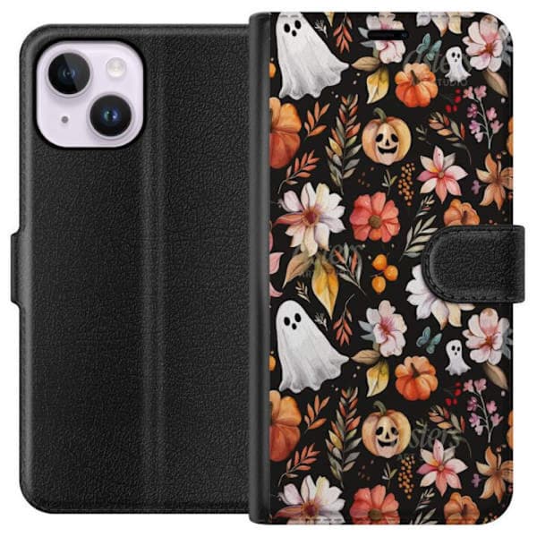 Apple iPhone 15 Plus Gennemsigtigt Cover Halloween Mønster Græskar Spøgelse Maskerade