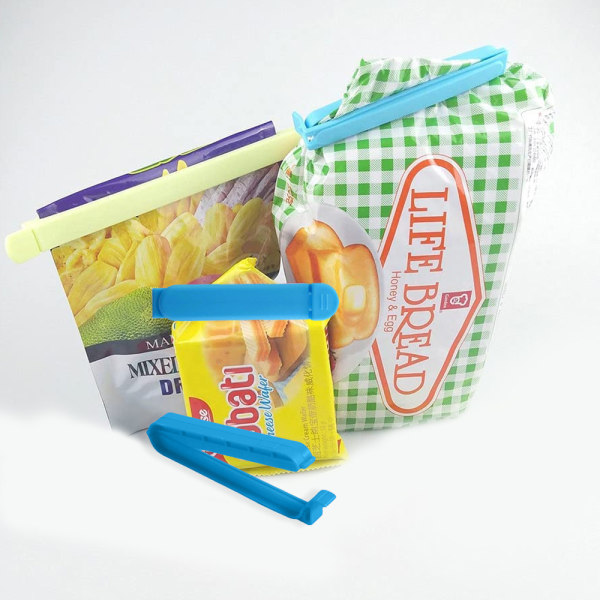 Plastförseglingsklämmor för mat- och snackspåsar, 10x1,1x1,5 cm,