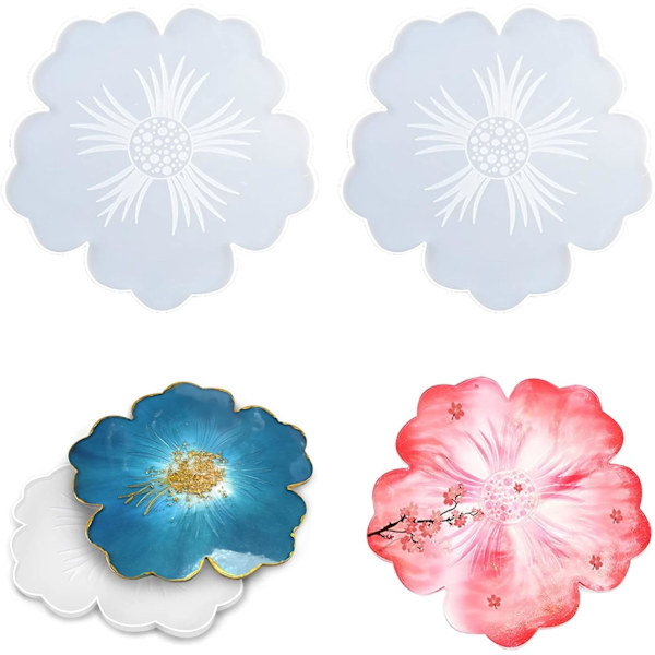 Silikonform Epoxyharpiksbrett, Uregelmessig Blomster Epoxyharpiksform