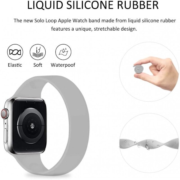 Elastisk Sportarmband Apple Watch 42/44/45/49mm - Grå Grey Large