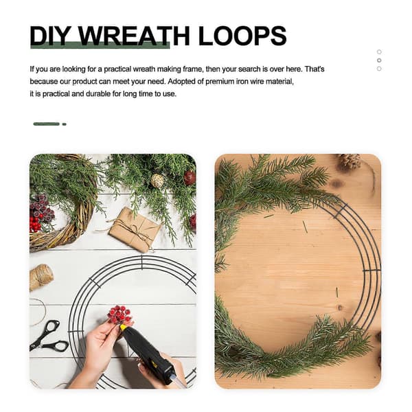 2 stk metallblomsterløkker Blomsterkransbøyler Jernkransrammer DIY kransløkker