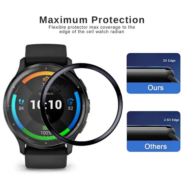 Garmin Venu 3s FullFrame 3D Härdat glas 0.26mm 9H Transparent