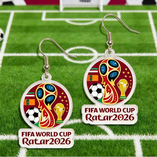 5 par 2026 VM Akryløreringe: FIFA World Cup Trofæ Fan Tilbehør