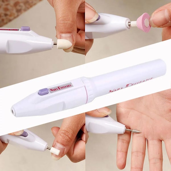 Elektrisk Nagelfil - 5x Huvuden Vit
