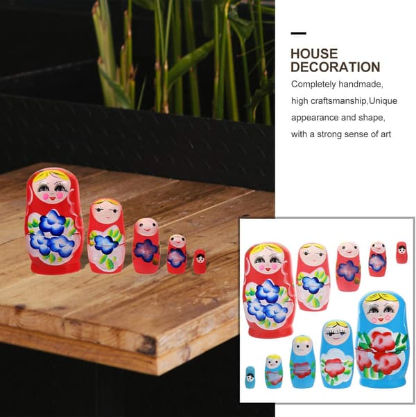 Traditionella ryska dockor, Bedårande Matryoshka staplingsset Utsökt hantverk Smidig staplingsprocess för hemdekoration, Perfekt