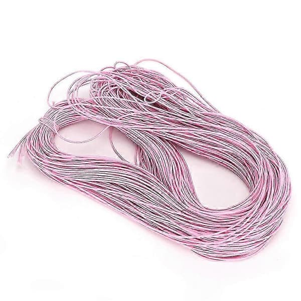 1,5 mm 100 m elastisk stretch rund perlesnor trådtau for DIY smykkelaging, lys rosa