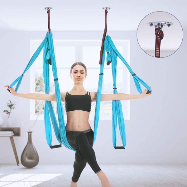Aerial Yoga Swing Yoga Hängmatta Set med Bärväska och Förlängning