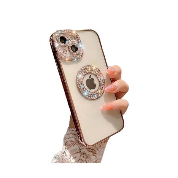 Elegant mobilskal Sparkle & Bling iPhone 14 Pro Max Rose guld