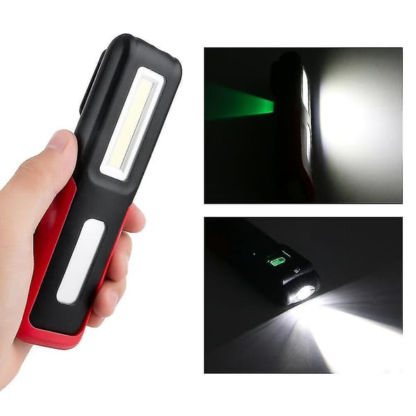 USB oppladbar COB LED arbeidslys lommelykt magnetisk campinglampe