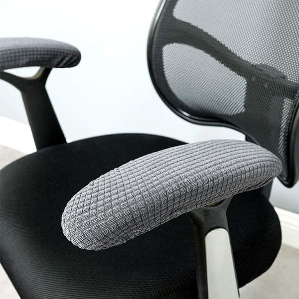 Grå kontor roterende stol armlenetrekk, 1 par elastisk stoltrekk