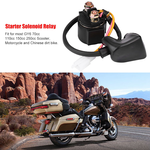 Startrelä Solenoid, Hög Ampere Enhet Direkt Plug-in Ersättning för GY6 Scooter Moped ATV, Säkerställer Stabila Egenskaper och Hög