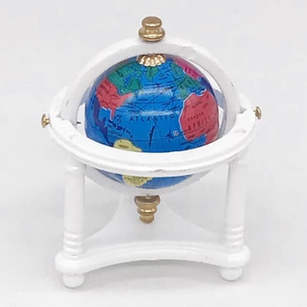 1/12 Skala Globus Med D, Mini Globus Til Dukke Skrivebordsdisplay Rat Whit