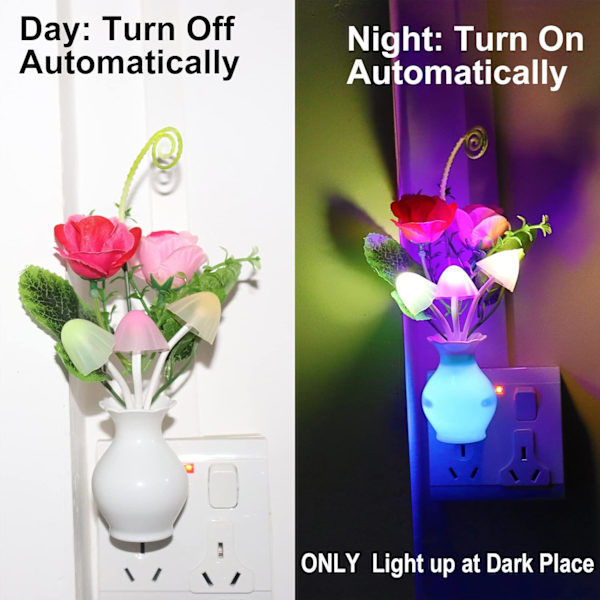 4-pack plug-in LED-nattlampor med automatisk skymningssensor, 0.