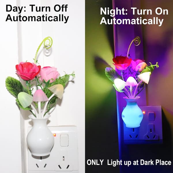 4-pakning plug-in LED-nattlys med automatisk skumring til daggry-sensor, 0.