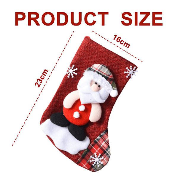 Julstrumpor Set om 4, Klassisk Stil Säckväv Fluff Non-Woven, Stor Öppning Uppe Rymlig Insida, Miljövänligt Linne, Återanvändbara År Efter År