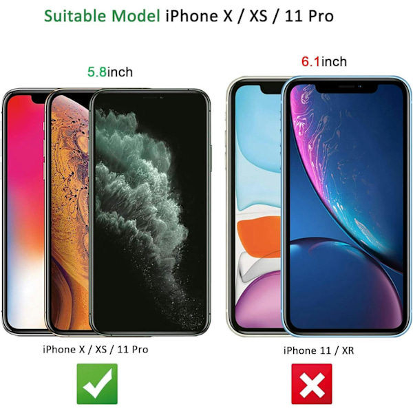2-pack iPhone 11 Pro Härdat glas Hel Täckande Skärmskydd