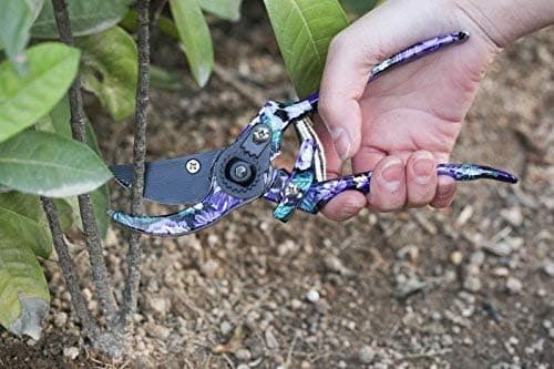 3-delat Trädgårdsredskapsset i Aluminium med Lila Tryck - Skyffel, Planteringsspade