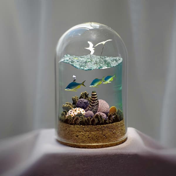 5 stk. Premium Glas Display Cover Opbevaringskrukke Beholder til Evig Blomst