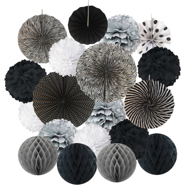 20-tals deco pom poms av silkespapper, dekorativa papper blom pom