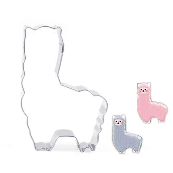Kiksudstikkere i rustfrit stål DIY bageværktøj til kiks Alpaca-form til fondantdej, slik og bagværk