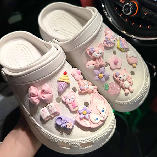 16 stk. blomster pink lingna sko tilbehør til Croc Charms til Tee
