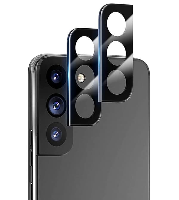 [2-pak] Samsung S22 Hærdet Glas Linsebeskytter - Sort