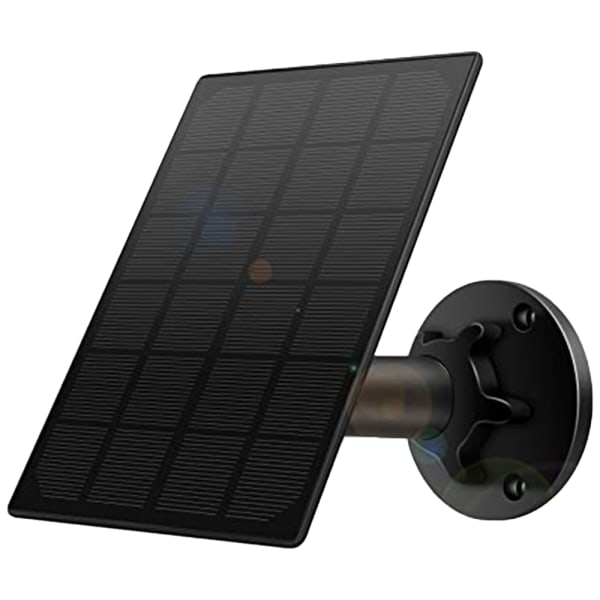Solpanel för laddningsbart batteri utomhuskamera, med Micor USB+Typ C, 3M laddningskabel, 5V 4W black