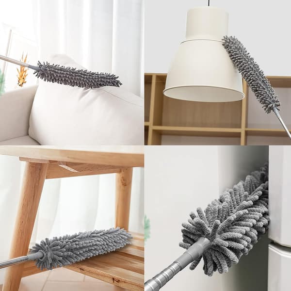 5 stk Teleskopisk Støvsuger, Foldbar Vaskbar Støvsuger, Mikrofiber