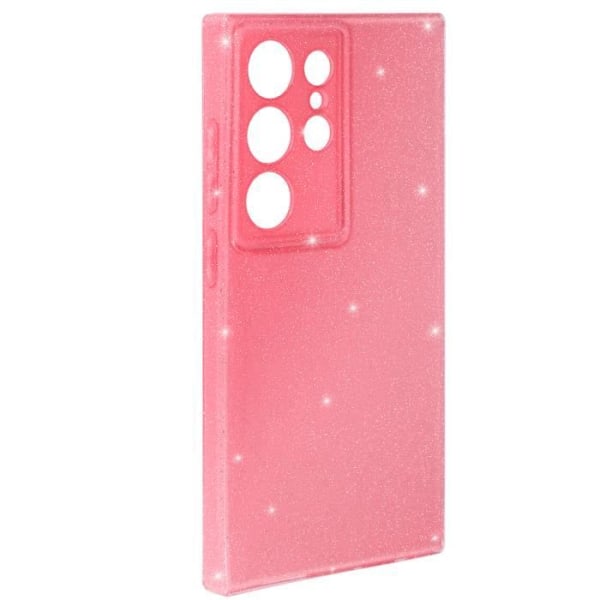 Samsung S24 Ultra Fodral - AVIZAR - Sparkling Glitter Design - Kameraskyddad - Puderrosa Rosa