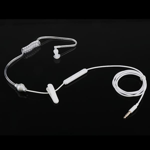 Luftrör Monaural In-Ear Hörlurar Antistrålningsheadset 3,5 mm Vit