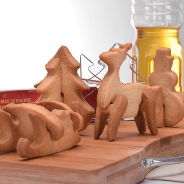 28-delad Pepparkakshus-utstickare Set 3D Pepparkakshus-utstickare Rostfritt Stål Utstickare