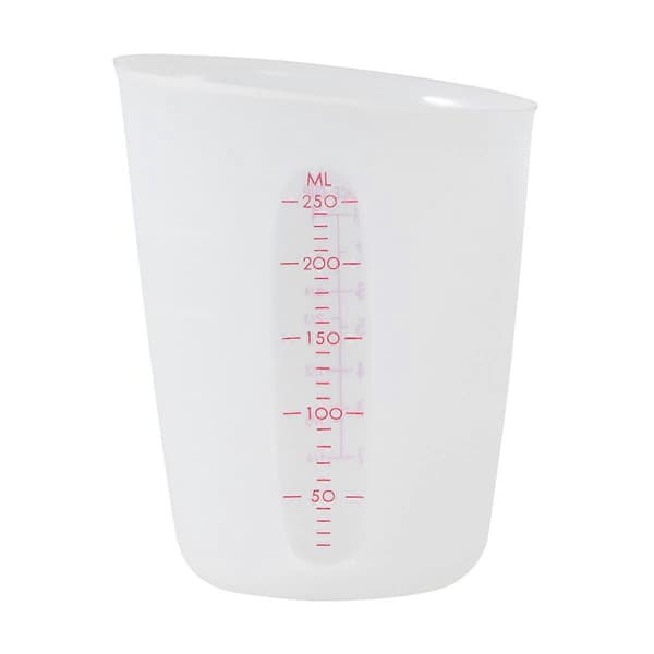 Målebeger i silikon Synlig halvtransparent målebeger med skala (250ML)