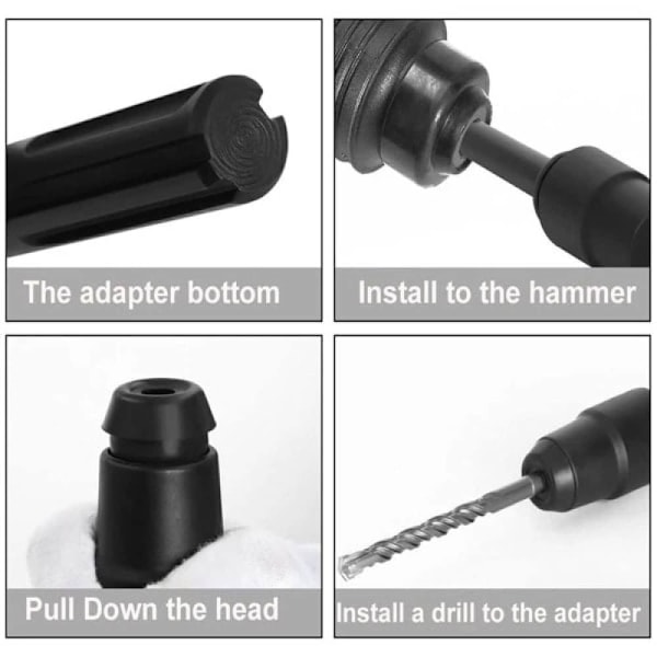 SDS Max til SDS Plus borehammeradapter, SDS Max til SDS Plus hurtigboreværktøj, hurtigadapterpatronadapter til alle SDS Max boremaskiner