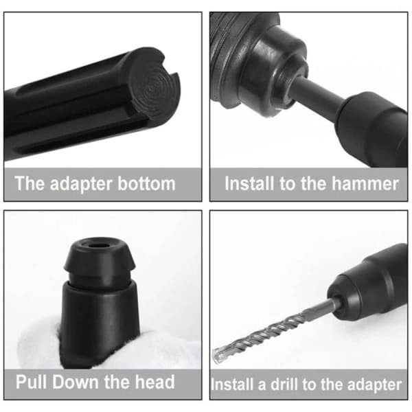 SDS Max till SDS Plus hammarborradapter, SDS Max till SDS Plus snabbborrverktyg, snabbadapterchuckadapter för alla SDS Max-borrar