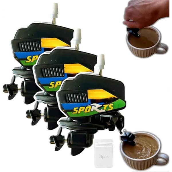 Kaffevisp i form av båtmotor, Kaffevisp med båtmotor, Nyhet Kaffeblandare med båtmotor, Elektrisk Mini Kaffevisp, Kaffevisp Motorbåt 2 st 3pcs