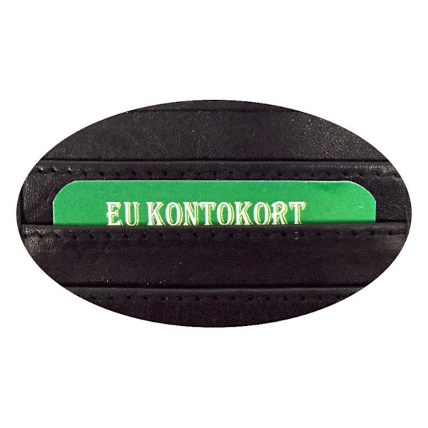 Herrepunge, læder, 12 kortlommer, sort, one size