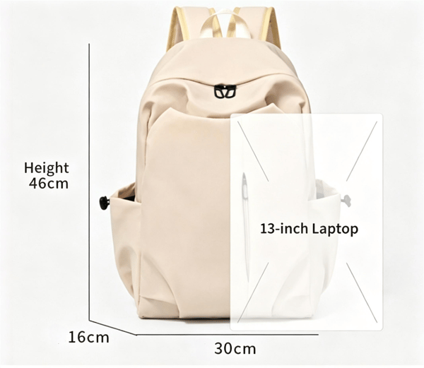 Lättviktsryggsäck i nylon: Rymmer en 13-tums laptop – perfekt för vardagspendling off-white