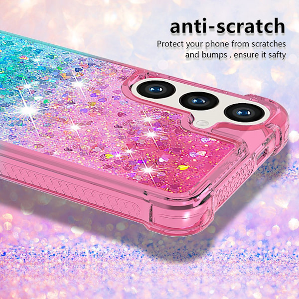 SKALO Samsung S24 Kvicksand Glitter Hjärtan TPU-skal - Rosa-Turk multifärg