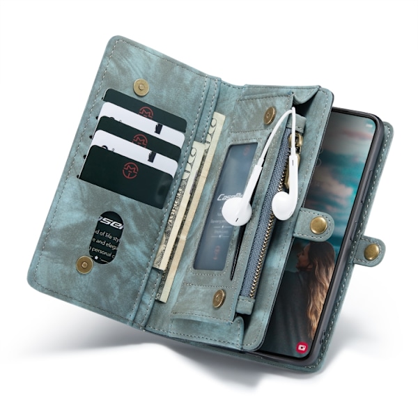 CaseMe Multi-Slot 2 i 1 Plånboksfodral Galaxy S22 Plus Blå