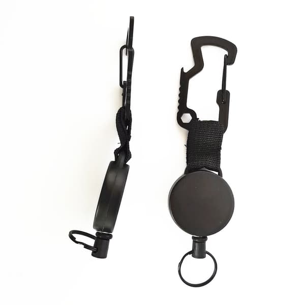 2 st Svarta Infällbara Nyckelringar Elastisk Dragögla Infällbar Nyckel